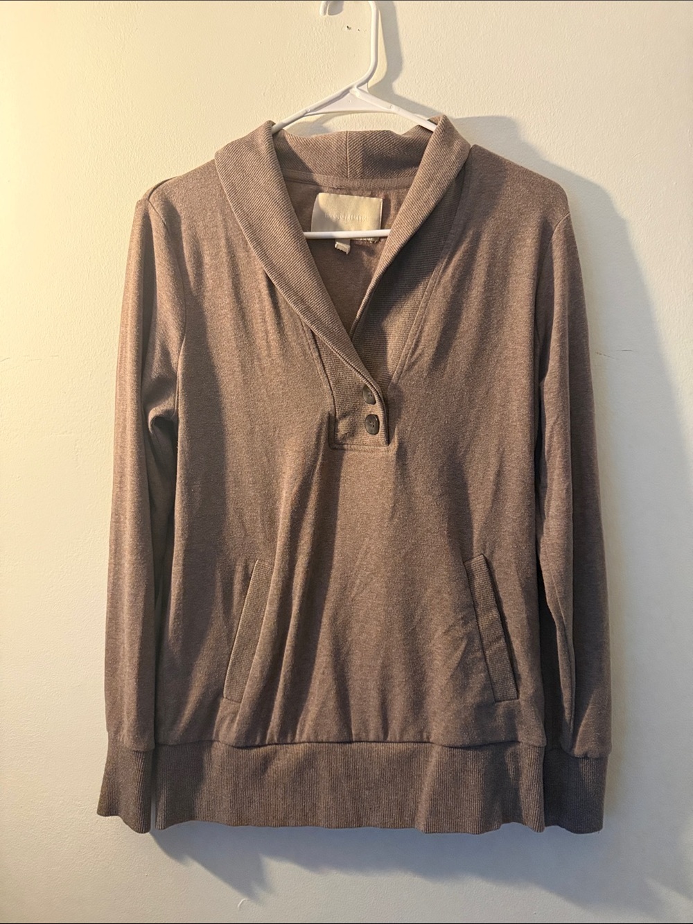Banana Republic Beige Shawl-Collar Pullover Sweater